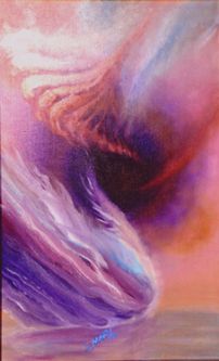 Cisne Coronado - Oil painting / canvas 61x38 cm